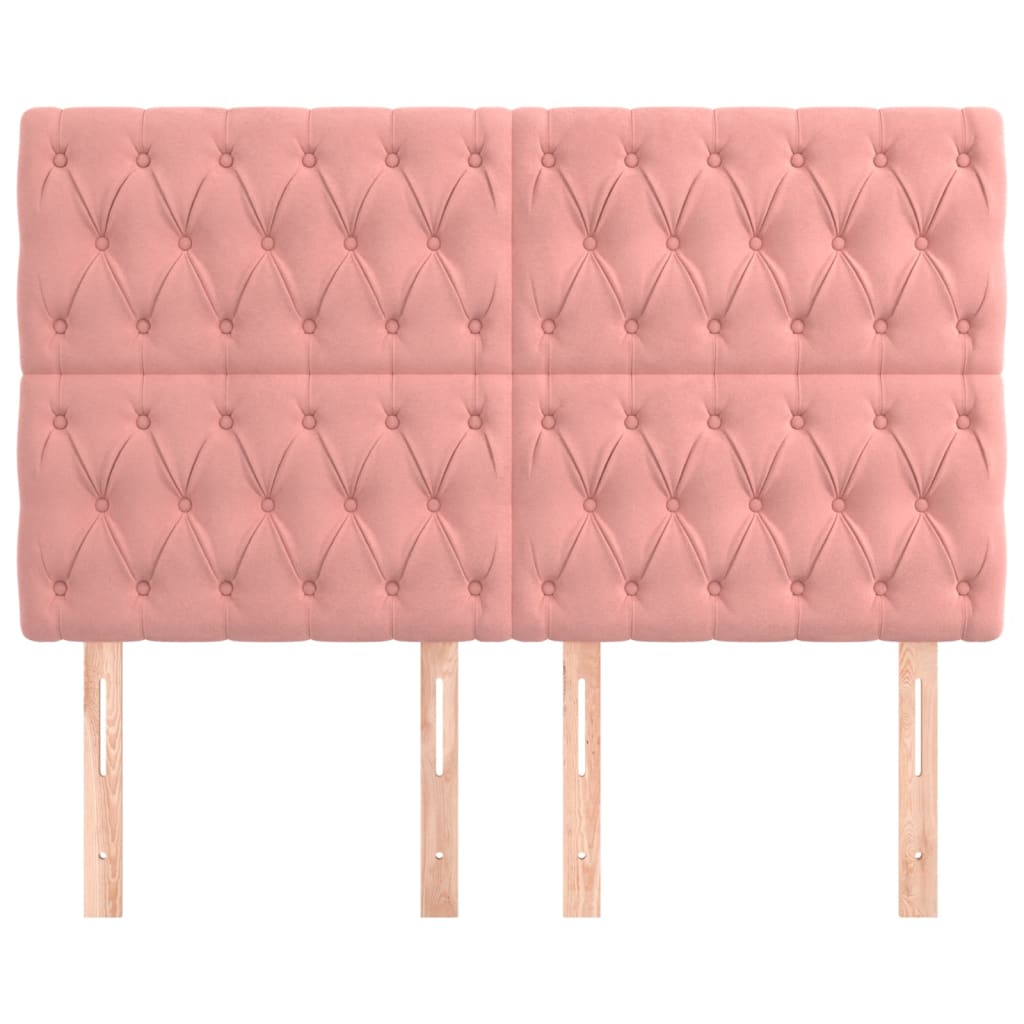 vidaXL Kopfteil Rosa 144x7x118/128 cm Samt