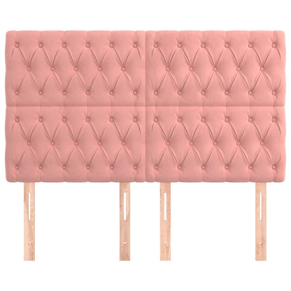 vidaXL Kopfteil Rosa 144x7x118/128 cm Samt