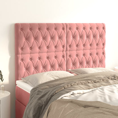 vidaXL Kopfteil Rosa 144x7x118/128 cm Samt