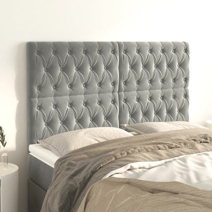 vidaXL Kopfteil Hellgrau 160 x 7 x 118/128 cm Samt