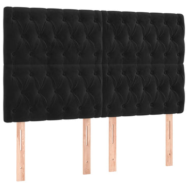 vidaXL Kopfteil Schwarz 160x7x118/128 cm Samt