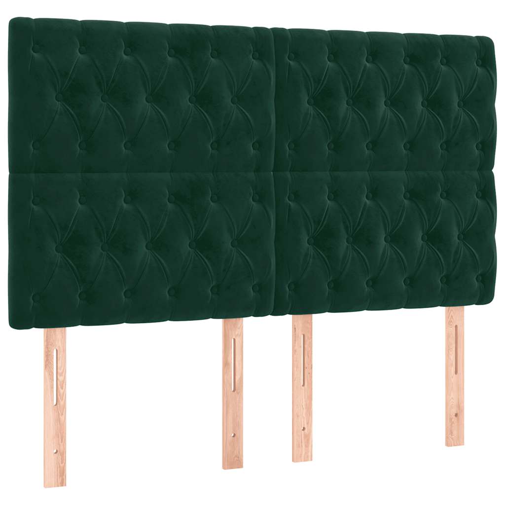 vidaXL Kopfteil Dunkelgrün 160 x 7 x 118/128 cm Samt