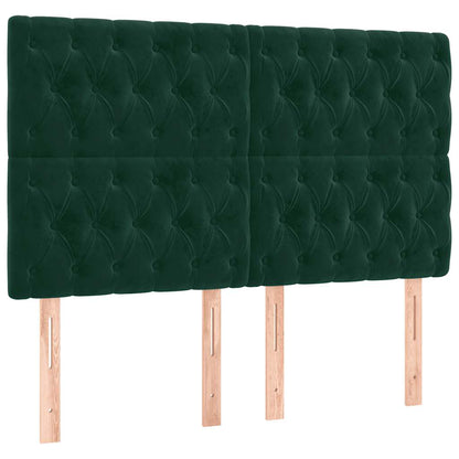 vidaXL Kopfteil Dunkelgrün 160 x 7 x 118/128 cm Samt
