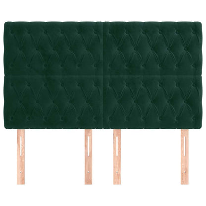 vidaXL Kopfteil Dunkelgrün 160 x 7 x 118/128 cm Samt