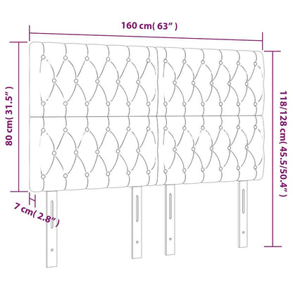 vidaXL Kopfteil Dunkelgrün 160 x 7 x 118/128 cm Samt