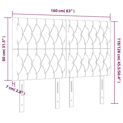 vidaXL Kopfteil Dunkelblau 160 x 7 x 118/128 cm Samt