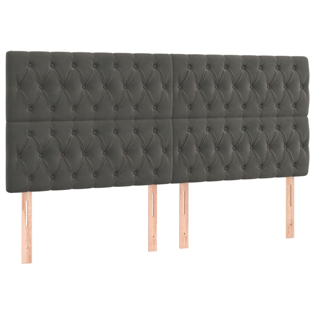 vidaXL Kopfteil Dunkelgrau 180 x 7 x 118/128 cm Samt