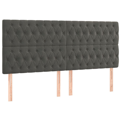 vidaXL Kopfteil Dunkelgrau 180 x 7 x 118/128 cm Samt