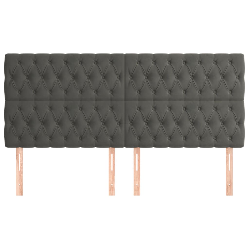 vidaXL Kopfteil Dunkelgrau 180 x 7 x 118/128 cm Samt