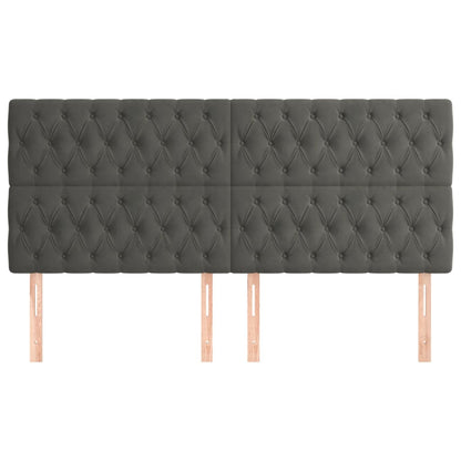 vidaXL Kopfteil Dunkelgrau 180 x 7 x 118/128 cm Samt