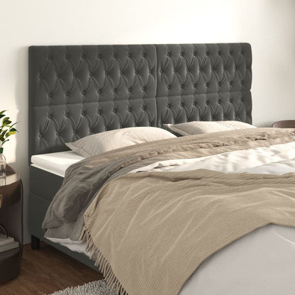 vidaXL Kopfteil Dunkelgrau 180 x 7 x 118/128 cm Samt