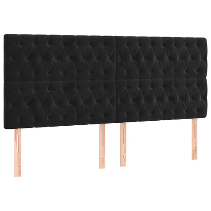 vidaXL Kopfteil Schwarz 180x7x118/128 cm Samt
