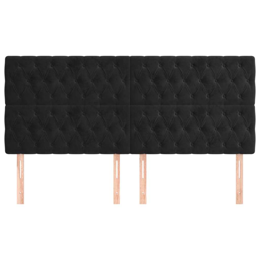 vidaXL Kopfteil Schwarz 180x7x118/128 cm Samt