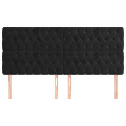 vidaXL Kopfteil Schwarz 180x7x118/128 cm Samt