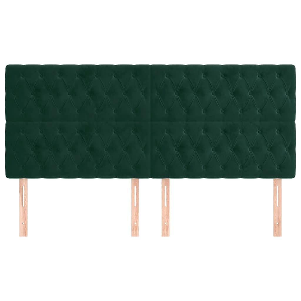 vidaXL Kopfteil Dunkelgrün 180x7x118/128 cm Samt