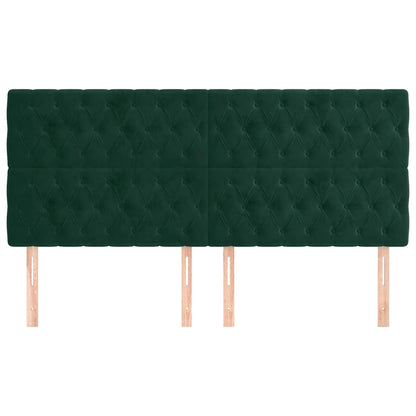vidaXL Kopfteil Dunkelgrün 180x7x118/128 cm Samt