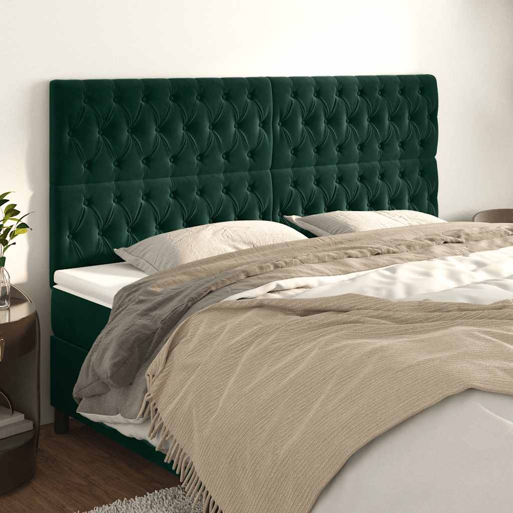 vidaXL Kopfteil Dunkelgrün 180x7x118/128 cm Samt