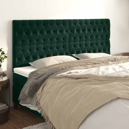 vidaXL Kopfteil Dunkelgrün 180x7x118/128 cm Samt