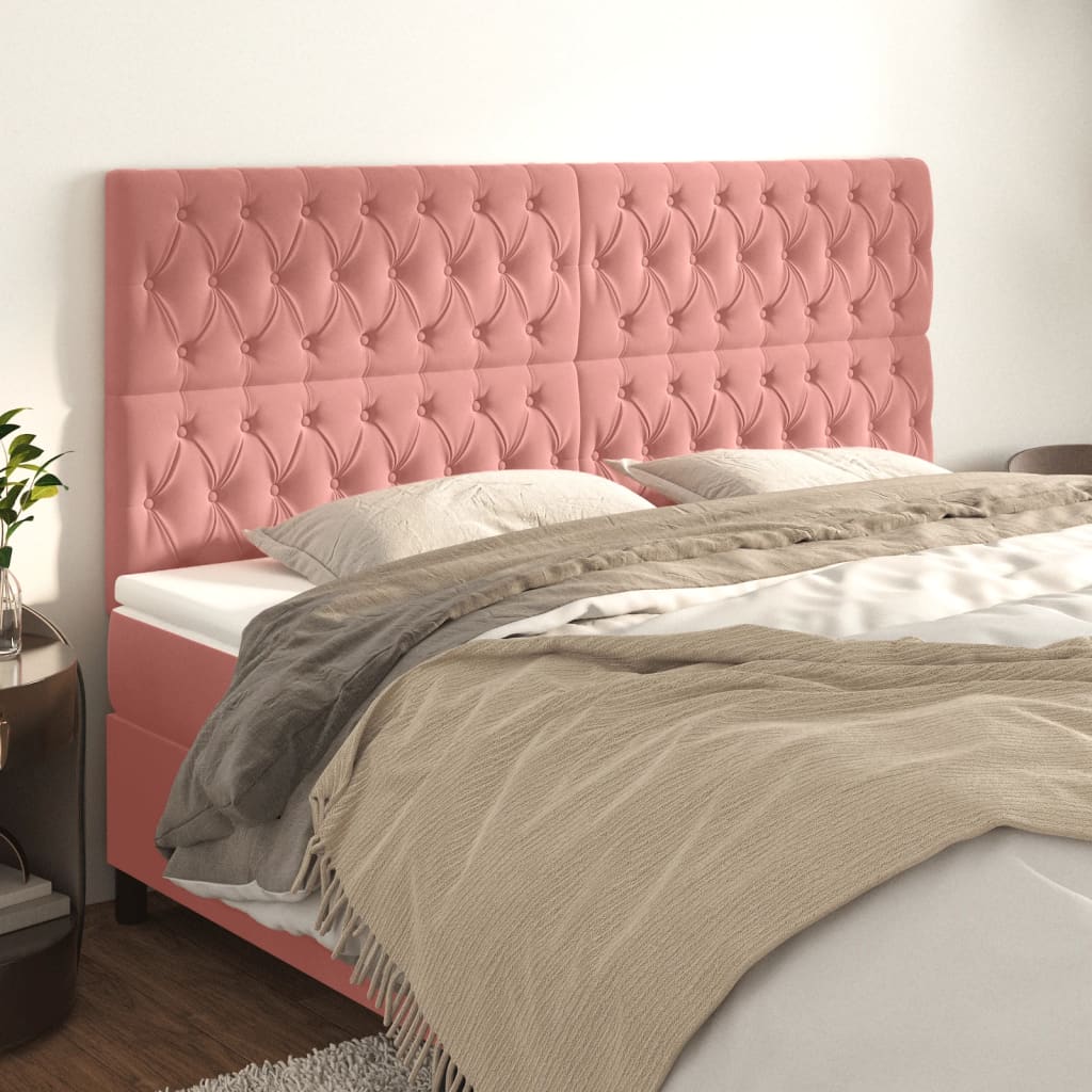 vidaXL Kopfteil Rosa 180x7x118/128 cm Samt