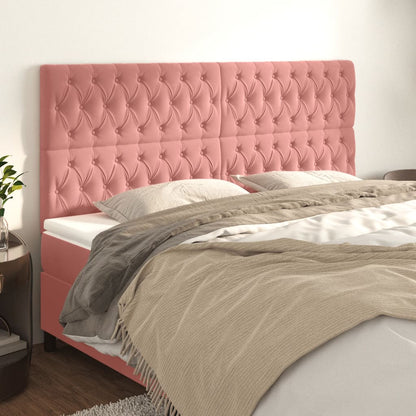 vidaXL Kopfteil Rosa 180x7x118/128 cm Samt