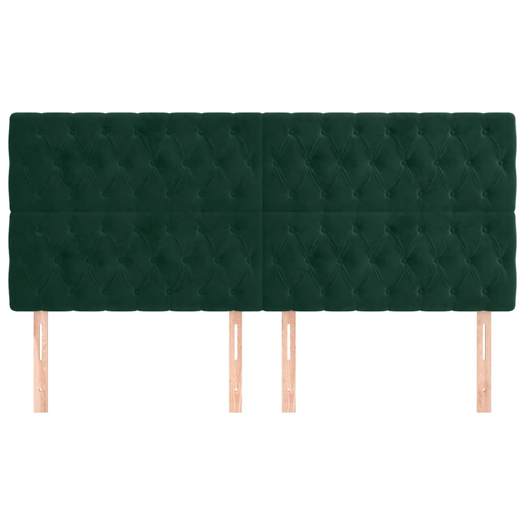 vidaXL Kopfteil Dunkelgrün 200 x 7 x 118/128 cm Samt