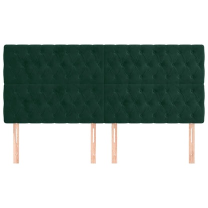 vidaXL Kopfteil Dunkelgrün 200 x 7 x 118/128 cm Samt