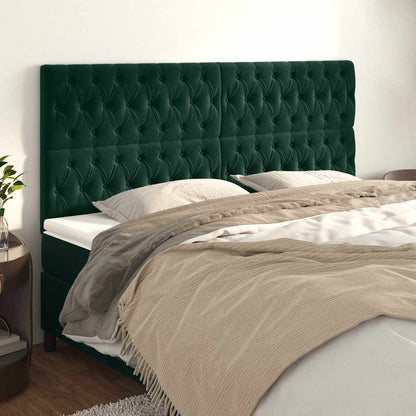 vidaXL Kopfteil Dunkelgrün 200 x 7 x 118/128 cm Samt