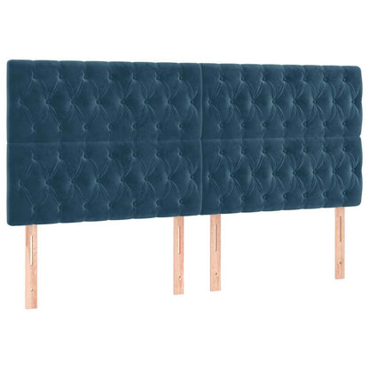 vidaXL Kopfteil Dunkelblau 200 x 7 x 118/128 cm Samt