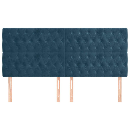 vidaXL Kopfteil Dunkelblau 200 x 7 x 118/128 cm Samt
