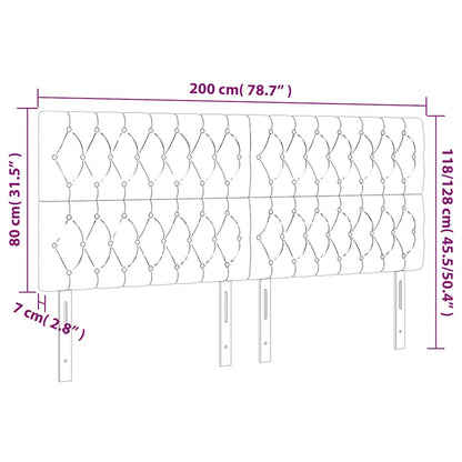 vidaXL Kopfteil Dunkelblau 200 x 7 x 118/128 cm Samt