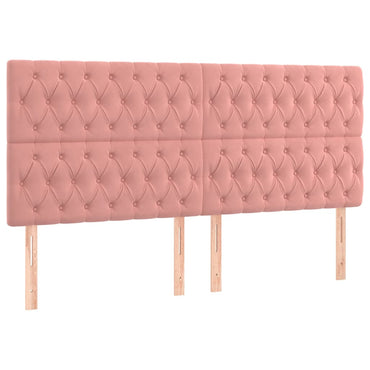vidaXL Kopfteil Rosa 200 x 7 x 118/128 cm Samt