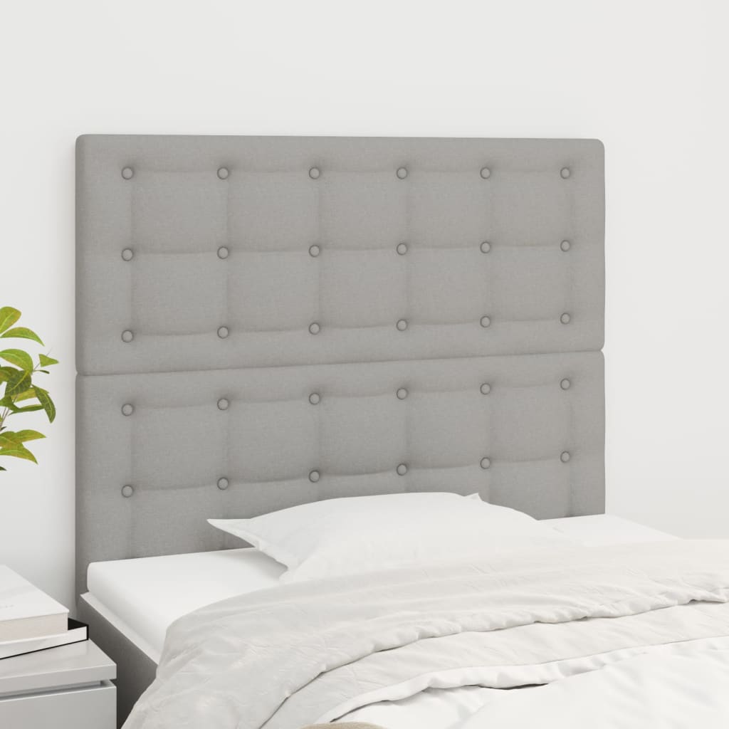 vidaXL Kopfteil Hellgrau 90x5x118/128 cm Stoff