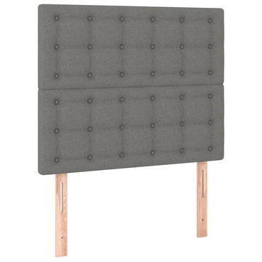 vidaXL Kopfteil Dunkelgrau 90 x 5 x 118/128 cm Stoff