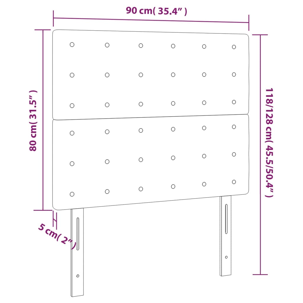 vidaXL Kopfteil Dunkelbraun 90x5x118/128 cm Stoff