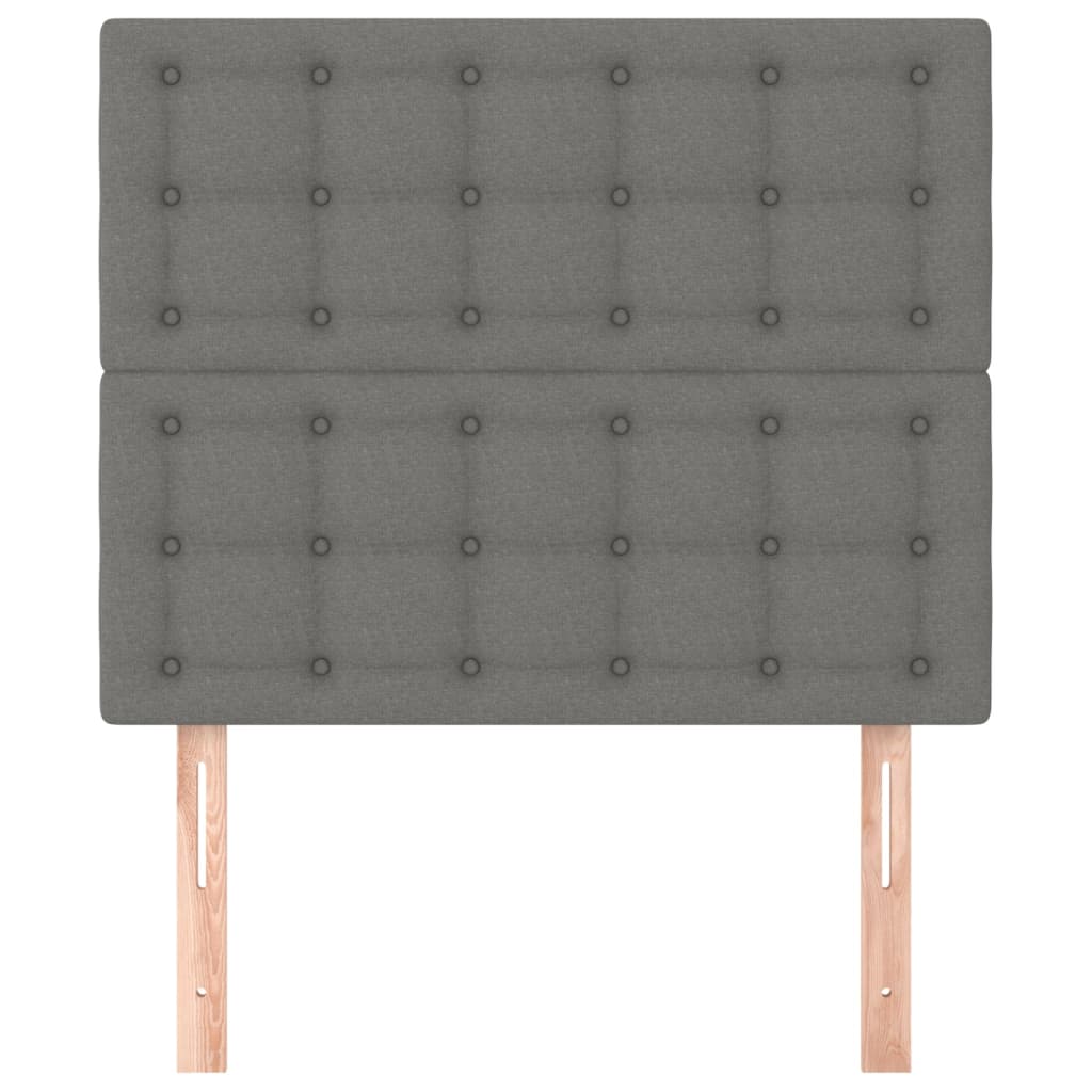 vidaXL Kopfteil Dunkelgrau 100 x 5 x 118/128 cm Stoff