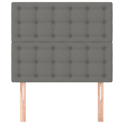 vidaXL Kopfteil Dunkelgrau 100 x 5 x 118/128 cm Stoff