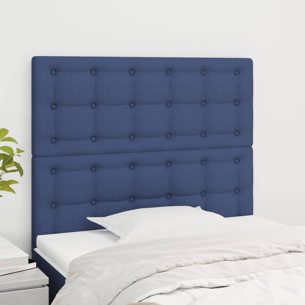 vidaXL Kopfteil Blau 100 x 5 x 118/128 cm Stoff
