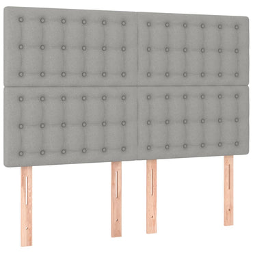 vidaXL Kopfteil Hellgrau 144x5x118/128 cm Stoff