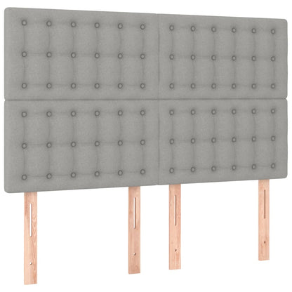 vidaXL Kopfteil Hellgrau 144x5x118/128 cm Stoff