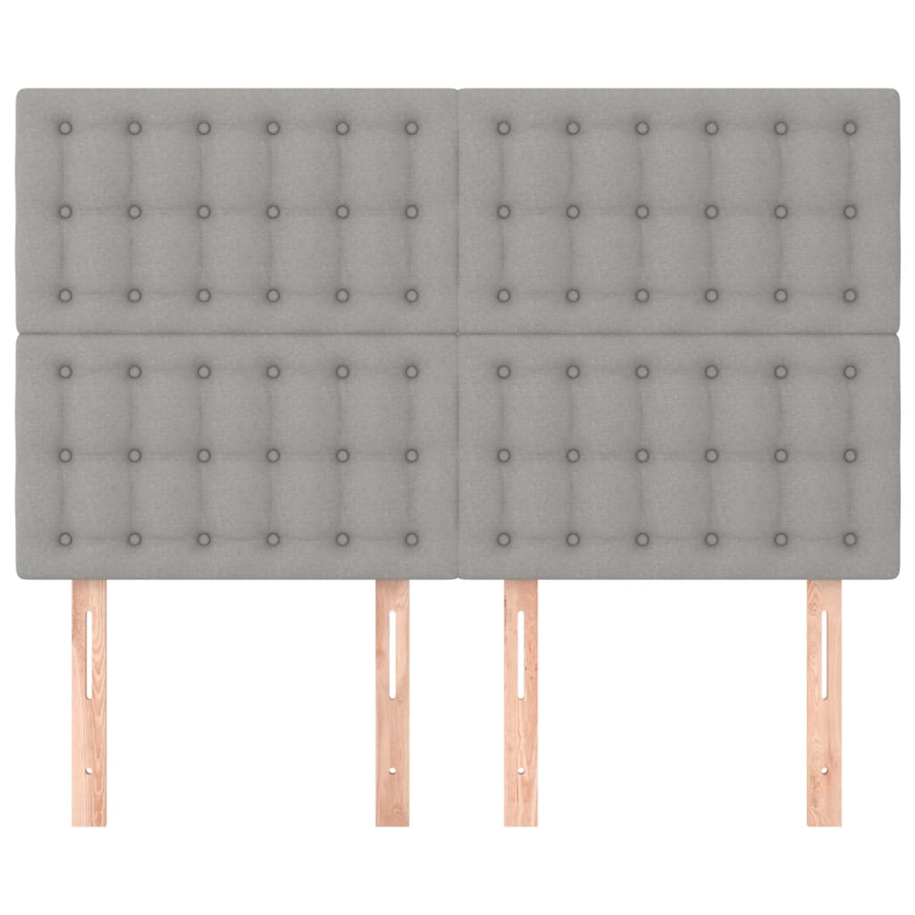 vidaXL Kopfteil Hellgrau 144x5x118/128 cm Stoff