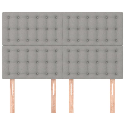 vidaXL Kopfteil Hellgrau 144x5x118/128 cm Stoff