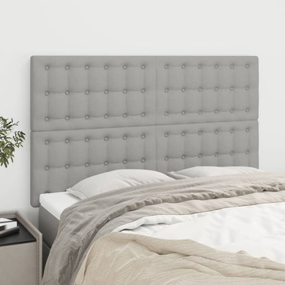 vidaXL Kopfteil Hellgrau 144x5x118/128 cm Stoff