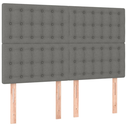 vidaXL Kopfteil Dunkelgrau 144 x 5 x 118/128 cm Stoff