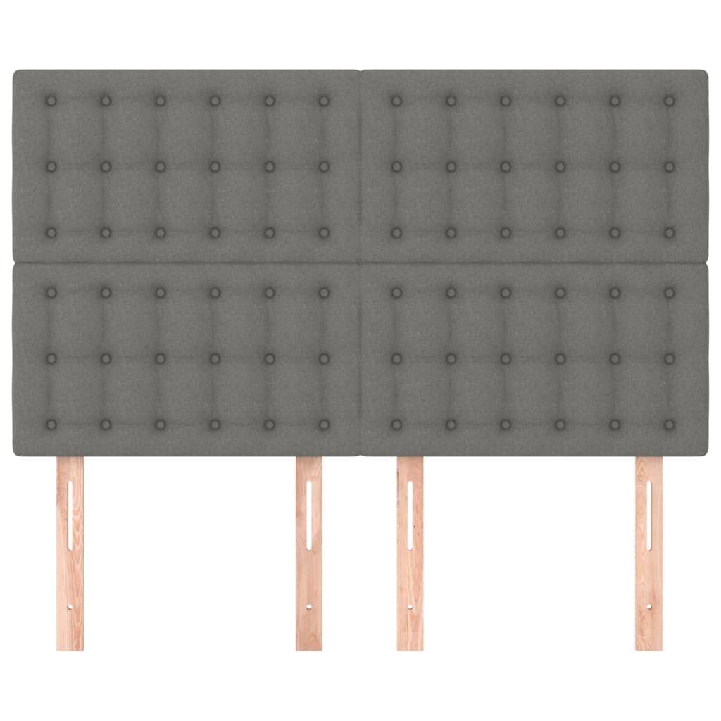 vidaXL Kopfteil Dunkelgrau 144 x 5 x 118/128 cm Stoff