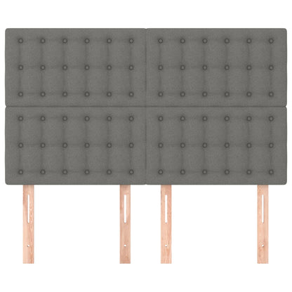 vidaXL Kopfteil Dunkelgrau 144 x 5 x 118/128 cm Stoff