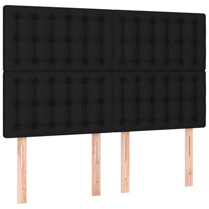 vidaXL Kopfteil Schwarz 144x5x118/128 cm Stoff