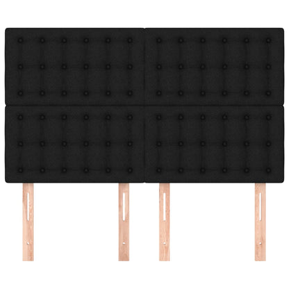 vidaXL Kopfteil Schwarz 144x5x118/128 cm Stoff