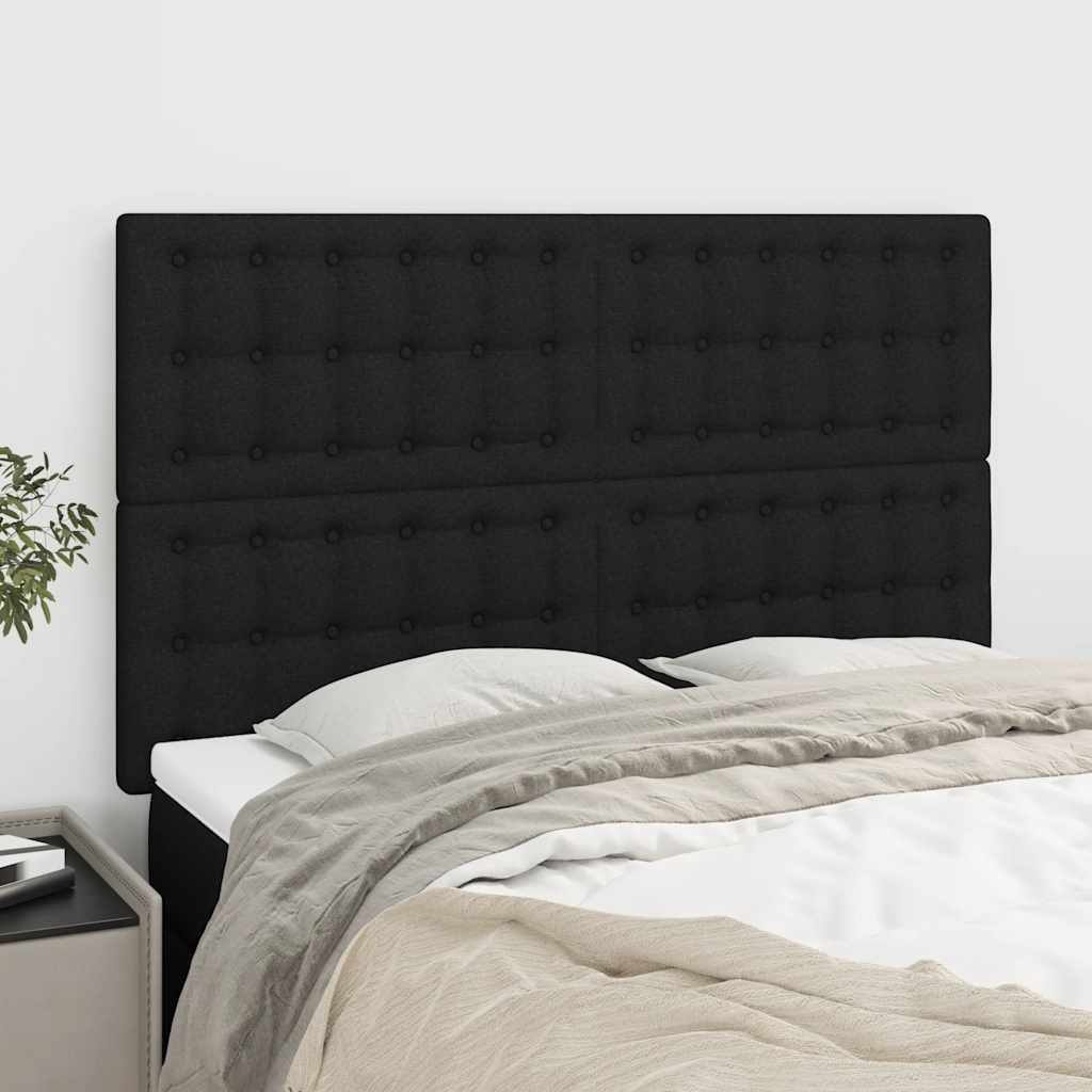 vidaXL Kopfteil Schwarz 144x5x118/128 cm Stoff