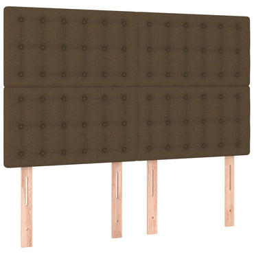 vidaXL Kopfteil Dunkelbraun 144x5x118/128 cm Stoff