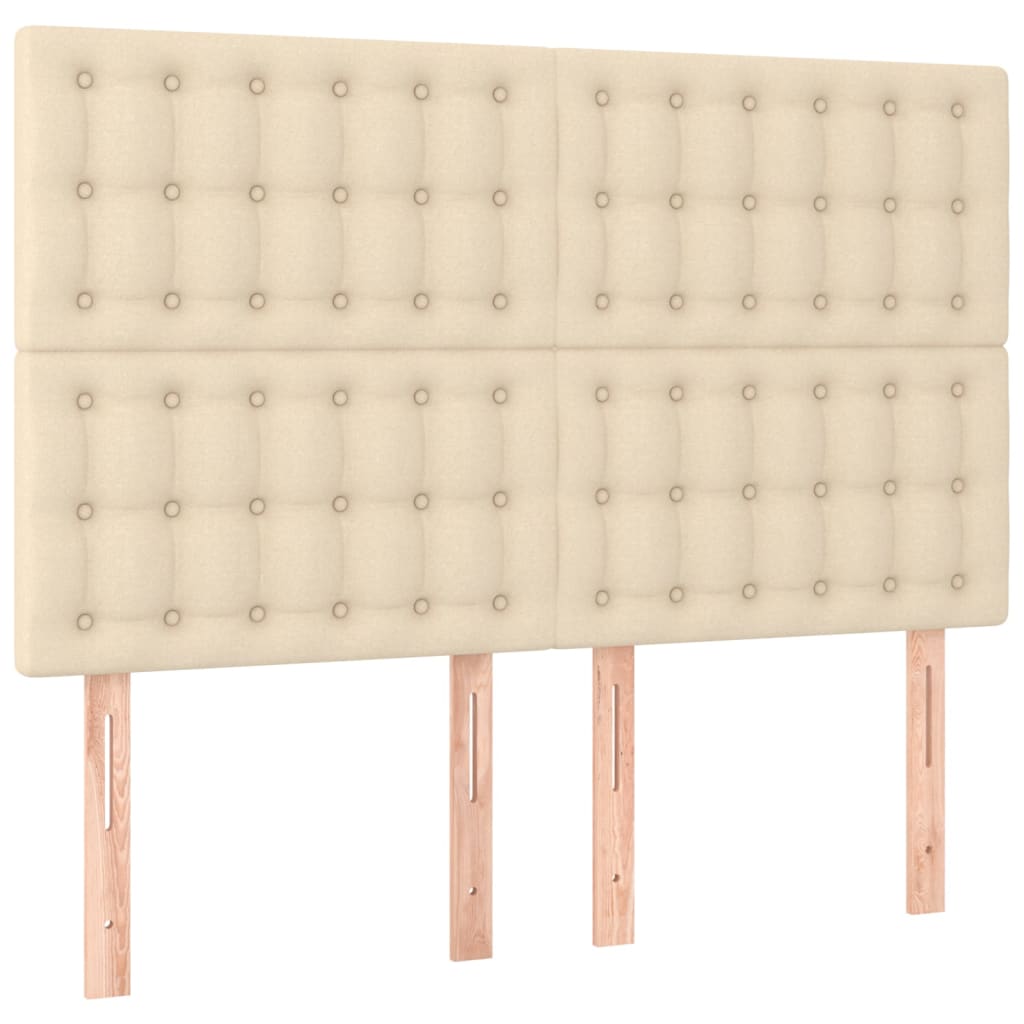 vidaXL Kopfteil Creme 144x5x118/128 cm Stoff